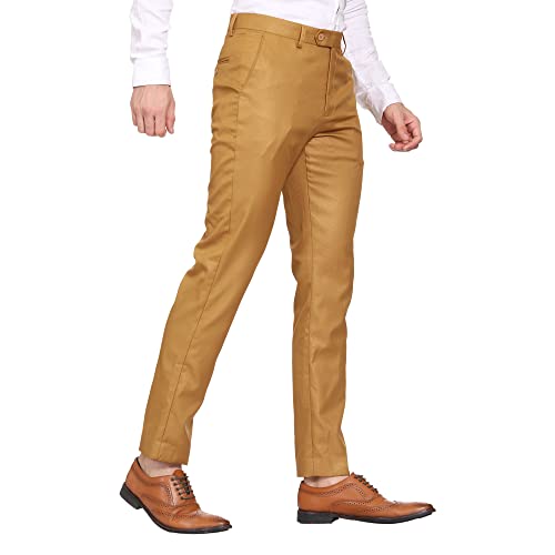 Image of MALENO Men's Diamond Textured Regular Fit Trouser | Soft and Breathable Fabric | Trousers for Office, Party