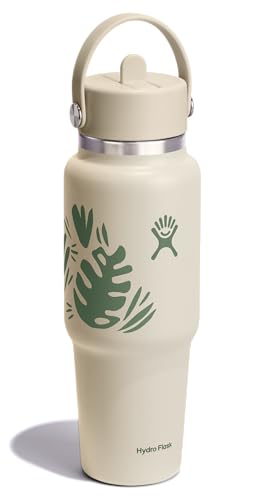Hydro Flask Travel Water Bottle - Insulated Stainless Steel - Wide Straw Lid, Non Spill, Leakproof in 32 Oz Botanical Bliss Coconut - image 2