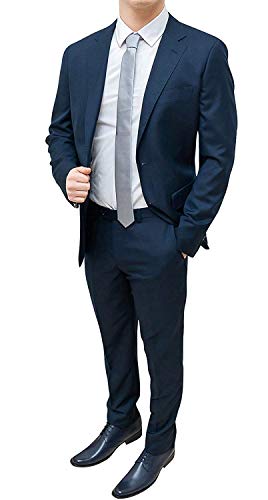 Costume bleu complet slim fit homme élégant pour mariage et bureau