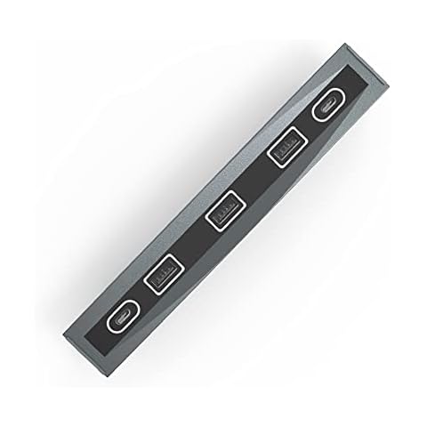 XINRUISEN USB Hub for Tesla Model 3/Y, Control Docking Station for Tesla, 5 in 1 Multi-Port Center Console Smart Accessories with Dual Type C Ports and 3 USB A Ports Cover