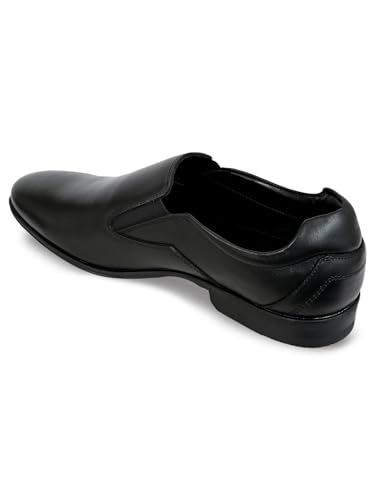 Image of Allen Cooper Men's Black Genuine Leather Loafers |Slip-On Formal Shoes | Comfortable Office Moccasins for Men