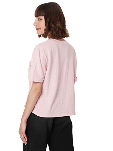 Image of VERO MODA Women's Cotton Blend Regular Fit T-Shirt