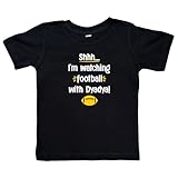Shhh... I'm Watching Football with Dyadya Black or White Toddler T-Shirt, Niece or Nephew Present, Kid Shirt, Valentine's (Dyadya Watching Football Shirt)