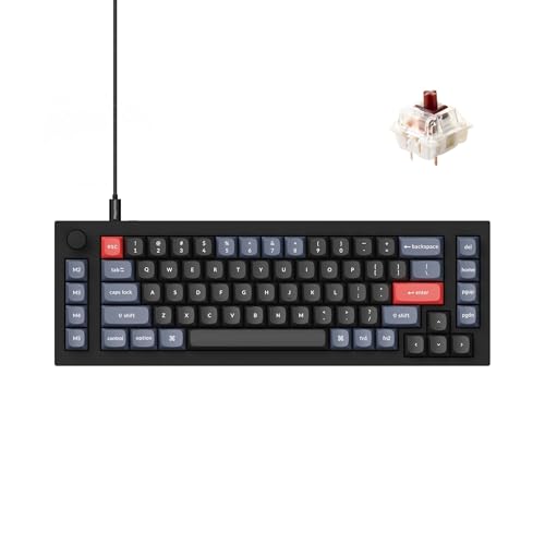 Keychron Q65 �L���J�X�^�����J�j�J���L�[�{�[�h �m�u�t�� 65%���C�A�E�g �z�b�g�X���b�v�\ �Q�[�~���O�L�[�{�[�h �A���~�j�E�� CNC QMK/VIA 1000Hz �|�[�����O���[�g Mac Windows Linux-Brown Swit