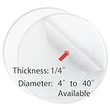 1/4' Thick Clear Round Acrylic Plexiglass Sheet - Transparent Circle Plastic Blanks - Non Glass - Ideal for Tabletops, Crafts and Cake Discs - 12' 2 pcs