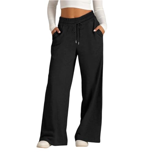Wide Leg Sweatpants Women Drawstring Palazzo High Waisted Pants Jogging Pant Bell Bottom Flare Yoga Trousers