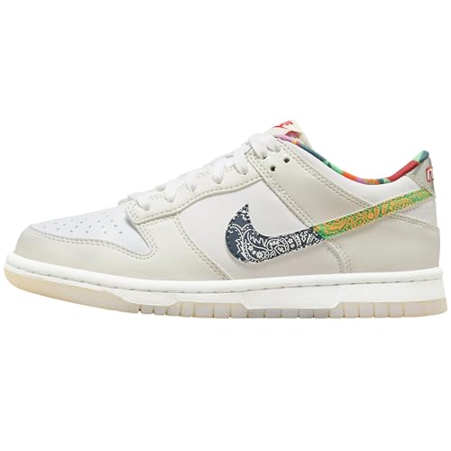 Nike Dunk Low Big Kids' Shoes (FN8913-141, White/White/Mystic RED) Size 4.5