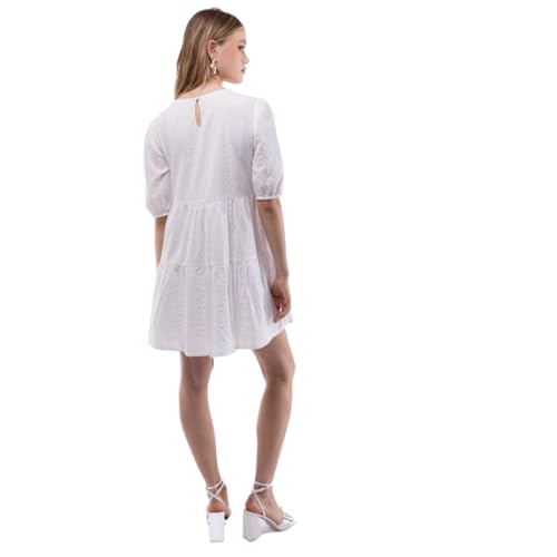 Robe smock à volants col rond au style bohème chic fluide - 4