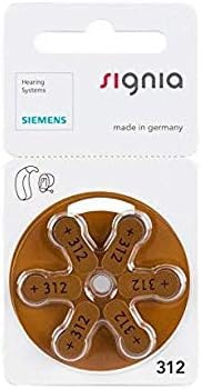 Siemens Signia Lot de 120 piles zinc-air pour appareils auditifs type 312 (PR41, marron) - 1,4 V - Longue durée de vie et performance fiable - Qualité Siemens d'origine