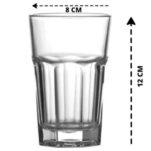 Jogo Conjunto Kit 6 UND Copo De Vidro 310 ML Água Suco Refrigerante Drink PremiumFBK