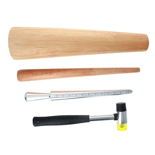 Utoolmart Metal Ring Sizer Mandrel Bracelet Stick Gauge Measuring Jewelry Tool Hammer Set Jewelry Tool