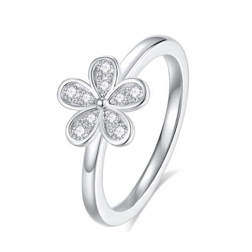 Moissanite Half Eternity Rings for Women,D Color VVS1 Moissanite Wedding Ring 925 Sterling Silver Flower Ring Promise Rings for Her2