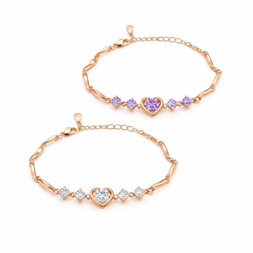 Image of Nilu's Collection Rose Gold And Silver Plated Heart Shape Jewellery Set For Women