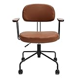 Ergonomischer Arbeitsstuhl, höhenverstellbarer Gaming Stuhl, bequemer Home Office Stuhl mit Armlehnen und Rollen, Drehstuhl mit mittelhoher Rückenlehne, Make-up Stuhl