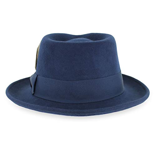 Image of Belfry Gangster Men's Fedora - Crushable 100% Wool Felt Hat, Stain Resistant & Travel Friendly Dress Fedora