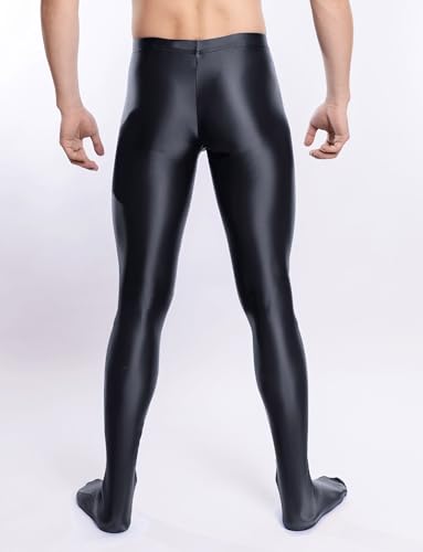 FEOYA Men’s Glossy Footed Tights Stockings Seamless Pantyhose Oil Shiny Underwear Leggings Stretchy Lingerie Pants2