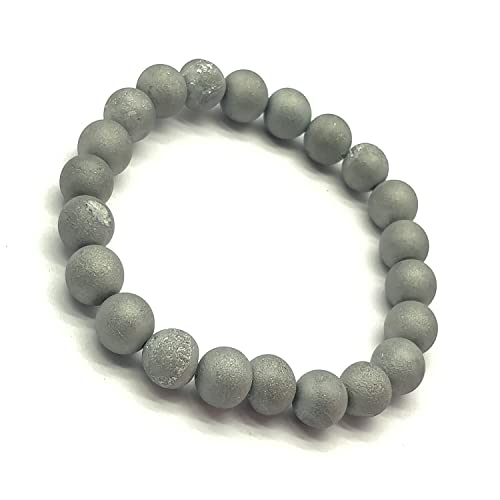 Bracelet de pyrite véritable lisse 10mm finitions soignées unisexes