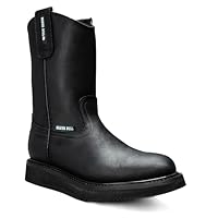 Silver Bull Men's Genuine Premium Leather wellington sole, Work Boots, Soft Toe, Pull On, Water & Oil Resistant, Slip Resistant - Black (Black, 7.5, US Footwear Size System, Adult, Men, Numeric, Medium, 7.5)