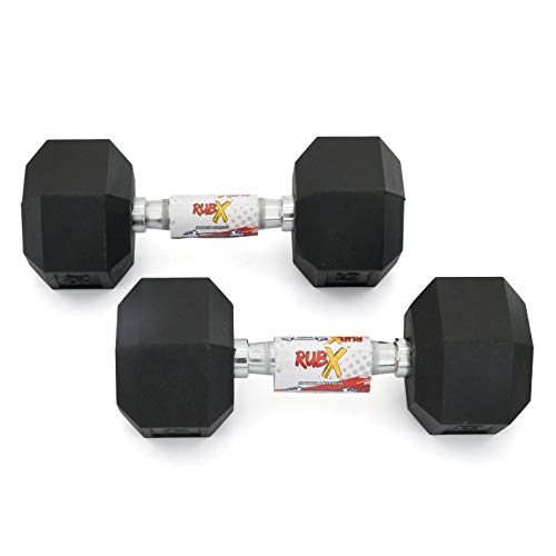 Image of RUBX Rubber Coated Hex Dumbbell 3kg Pack of Two (Black)