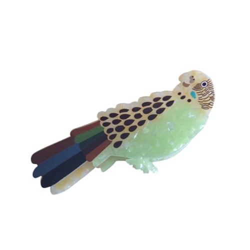 OMG Decor Green Budgie Cellulose Acetate Claw Clip