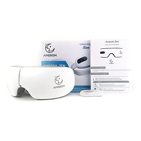 Ameroh Wärme-Augenmassagegerät, Luftkompression und Vibrationen und Bluetooth-Musik zur Linderung Cover