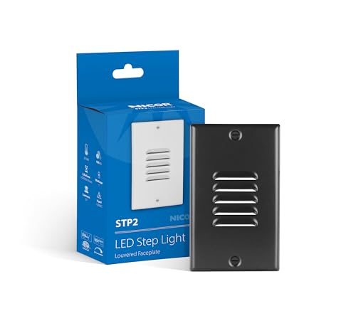 Image of NICOR Lighting STP2 Vertical Louvered Black LED Step Light (STP2L120VBK)