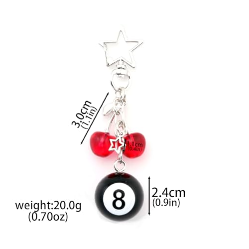 Image of 8 Ball Dice Charm Keychain - Cute Bag Purse Handbag Accessories - Y2K Aesthetic Key Chain for Women Men