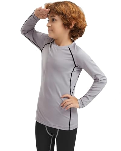 Boys Compression Shirts Youth Compression Shirt Long Sleeve Boys Athletic Baselayer 4,5 Pack2