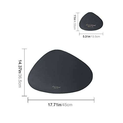 Set di 2 Tovaglietta Ovale in Pelle, Tovagliette