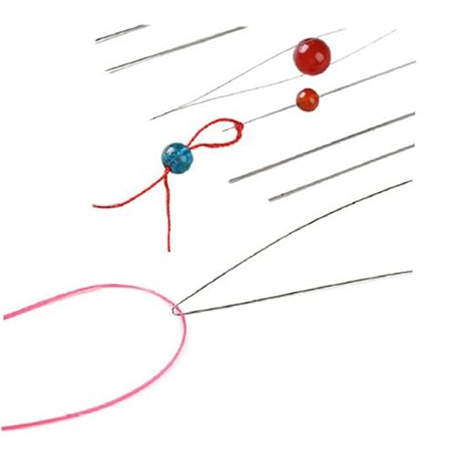 Operitacx Quality Metal Beading Needles Kit 6 Sizes Threader Tool Ideal for Jewelry Making Sewing Crochets