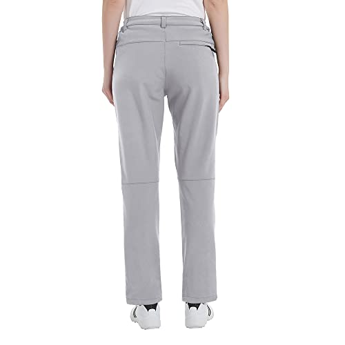 Women's Hiking Snow Ski Pants Soft Shell Waterproof Windproof Fleece Lined Warm Insulated Pants Lightgrey S #TOP2