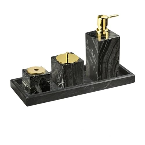 Ensemble d'accessoires de salle de bain en marbre au design chic