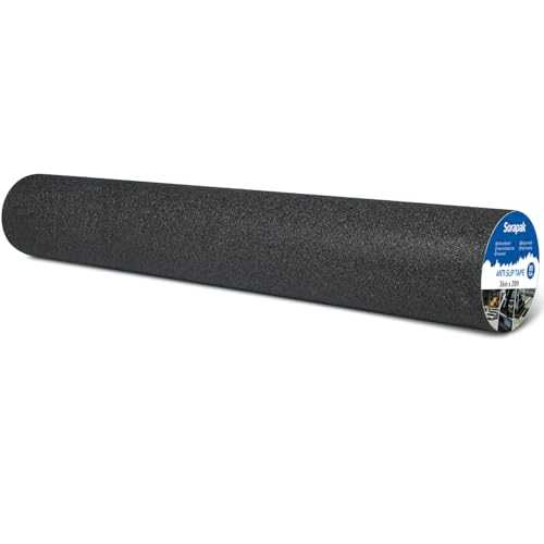 Extra Wide 36in x 20ft Black Anti Slip Tape, 80 Grit Waterproof Non Skid Grip Tape Roll for Ramps, Decks, Boat Decks, Warehouse Floors, Garages, Indoor &amp; Outdoor Use