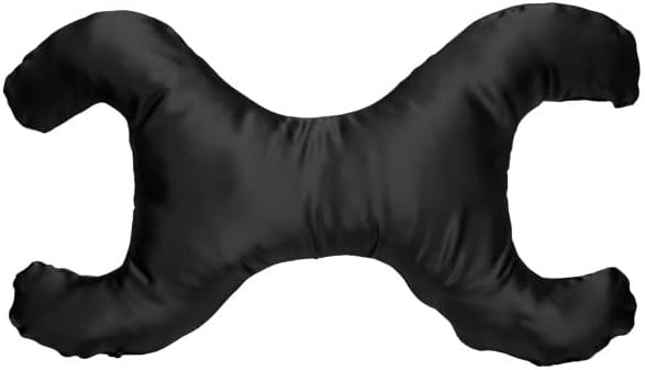 Save My Face!" La Petite Pillow (Black, Satin) Black Satin