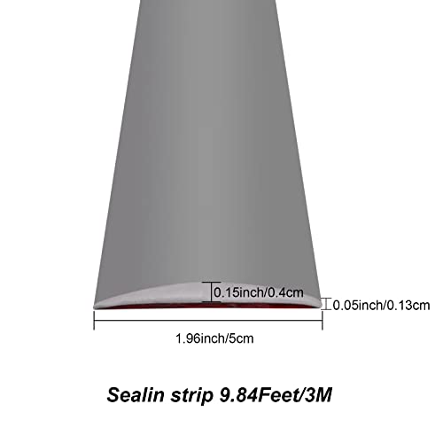 Grau Übergangsprofil Wasserdicht Selbstklebend 5cm Breit Vinyl Übergang Sschiene | Boden-Leiste Zum Vinyl Übergangs-für Fußböden | Ungelochte Abdeckleiste | Bodenprofil | Türschwelle Zum Kleben 3m