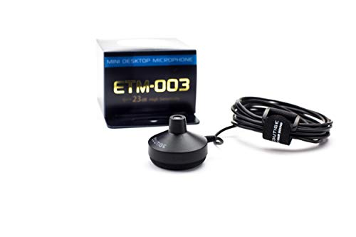 EDUTIGE ETM-003 Microphone de table omnidirectionnel avec corps en métal de haute qualité et câble de 3 m et fond antidérapant magnétique idéal pour Skype, VoIP avec PC portable Cover
