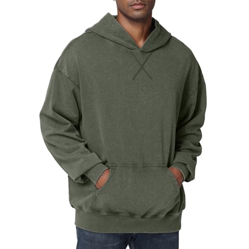 Mens Oversized Hoodie Unisex Acid Wash Hoodie Vintage Pullover