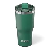 RTIC 30oz Essential Tumbler with Lid, Ceramic Lined, Insulated, Stainless Steel, Metal, Double Wall Vacuum-Insulation, Travel Cup for Iced Coffee, Tea, Hot and Cold Drink, Pine Tree