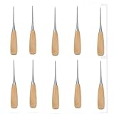 La poignée ergonomique en bois assure une prise en main antidérapante et réduit la fatigue réduisant le confort lors d'une utilisation prolongée, tandis que la pointe ronde crée des perforations propres et uniformes dans le cuir, les tissus et les matériaux doux
