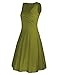 KILIG Women's Casual V Neck Solid Sundresses Aline Sleeveless Summer Midi Dress with Pocket (B9-Green, Medium)