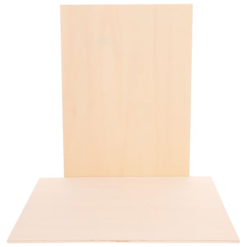 Gadpiparty 2 hojas de madera sin acabar, tableros de tilo de doble cara para manualidades y arte en madera, adornos de madera lisa para tallar, pintura, estampado y proyectos de estudiantes
