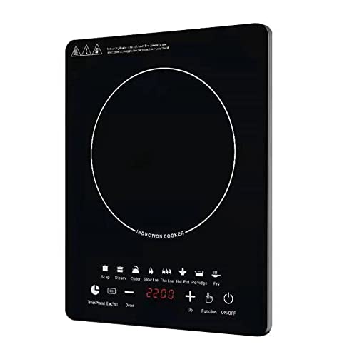 PPcdfre - Mesa de cocción de inducción portátil de 8 tiempos, quemador táctil, cocina, quemador de encimera, placa calefactora de inducción, bajo ruido, 2200 W, sensor de enchufe de la UE