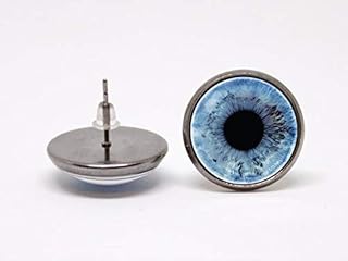 Brincos de olho humano, brincos de olho joia, presente de namorada, joias de olhos azuis, presente realista para meninas, brincos de olho