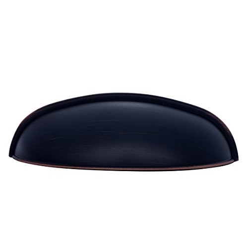 Image of Modern Bin Cup Drawer Handle Wide Pull, 3 inch Center, 4 inch Length, Oil Rubbed Bronze, 200 Pieces