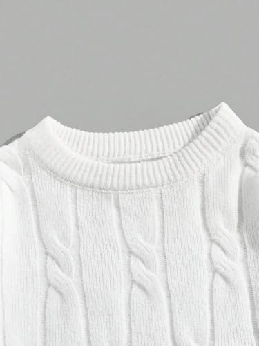 Men's Pullover Sweater Solid Color Round Neck Drop Shoulder Rib-Knit Sweaters4