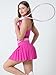 Pobodo 2PCS Tennis Dress for Women Set | Summer Seamless Athletic Golf Workout Dress Sleeveless Top & Skort with Built-in Shorts & Pockets Dresser Outfits Fuchsia