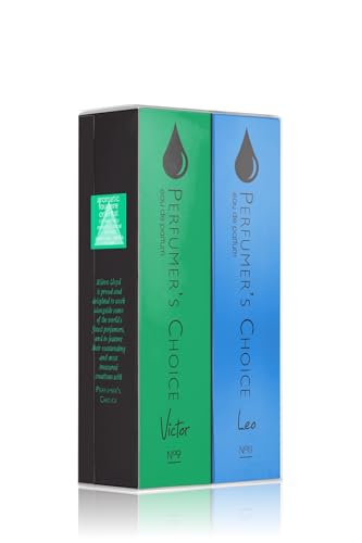 PERFUMERS CHOICE No 9 Victor & No 11 Leo 2 x 50ml Eau de Parfum for Men Perfume Gift Set Long-Lasting Fresh Masculine Scents Luxury Perfume for Men Made in England by Milton Lloyd