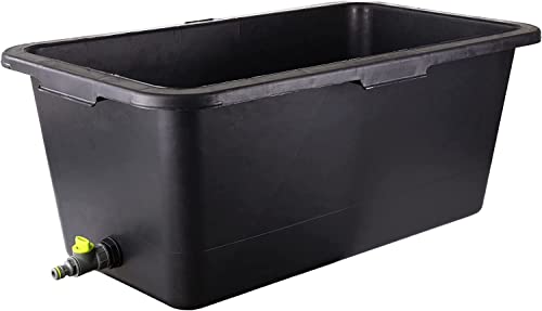 Baignoire avec valve de vidange pour chiens et chats, pataugeoire pour animaux domestiques avec robinet, piscine en plastique, 4 tailles (80 l, 78 x 48 x 30 cm)