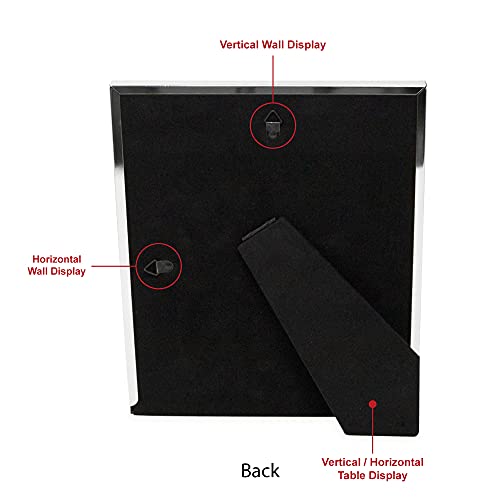 Isaac Jacobs 8X10 Silver Metal Glitter (Vertical & Horizontal) Picture Frame, With Black Fabric Easel, Wall-Mountable, Made For Tabletop, Counterspace, Shelf And Desk (8X10, Silver Glitter) #TOP2