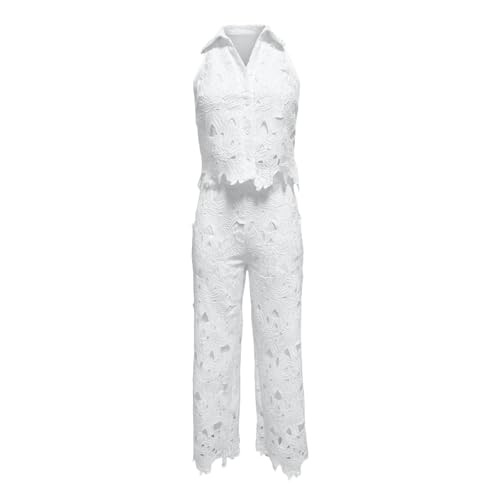 Traje de pantalón de encaje sofisticado con acabados premium y corte fluido 5